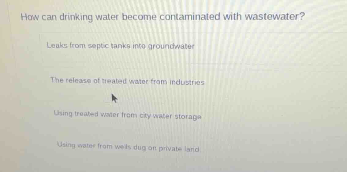how can drinking water become contaminated with wastewater? leaks from …