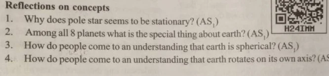 reflections on concepts 1. why does pole star seems to be stationary? (…