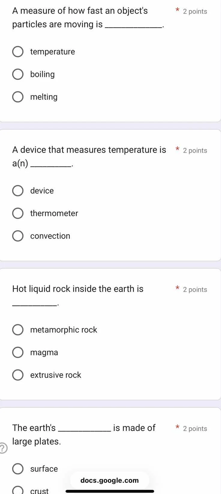 a measure of how fast an objects particles are moving is __________. te…