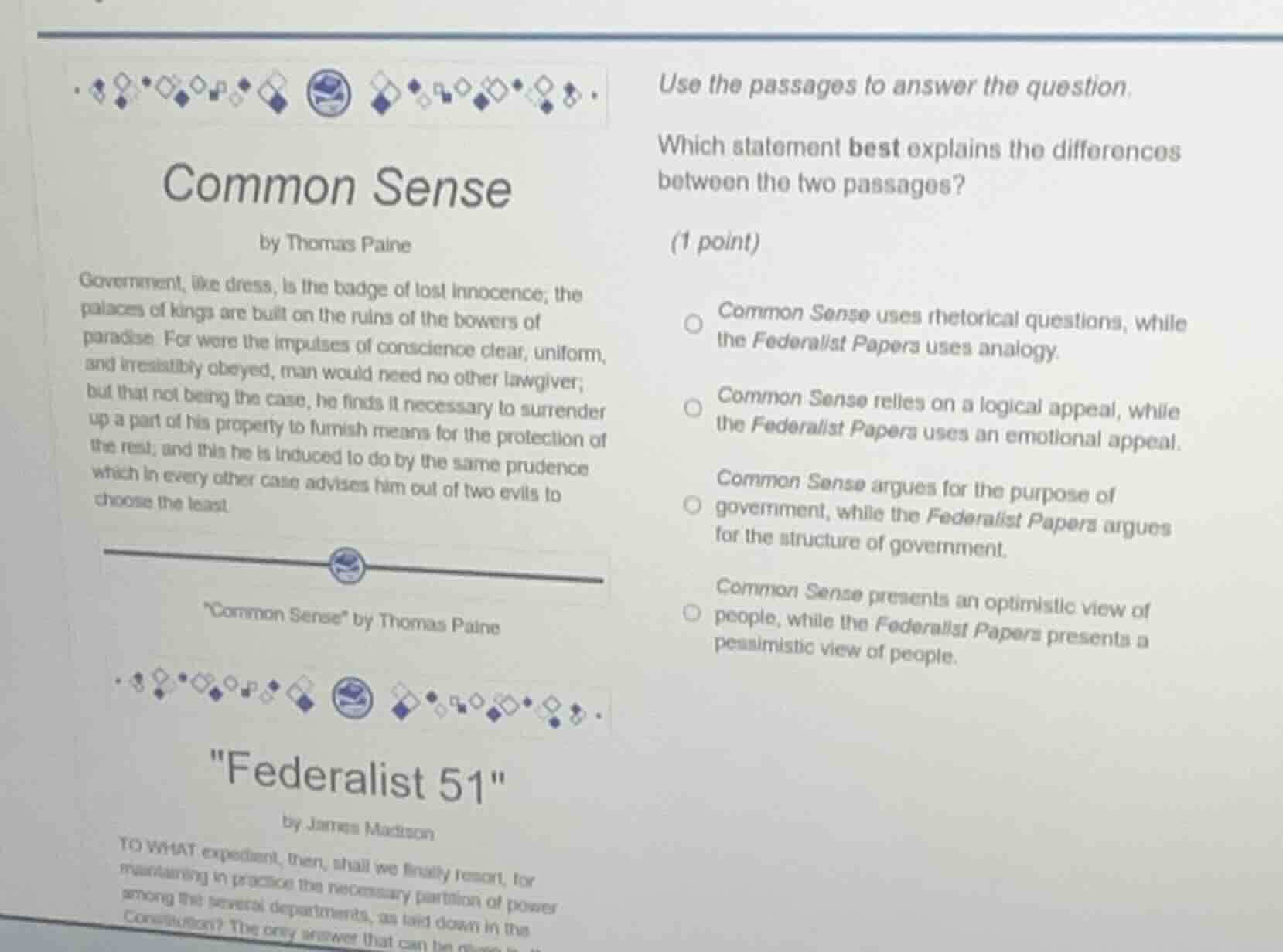 common sense by thomas paine government, like dress, is the badge of lo…