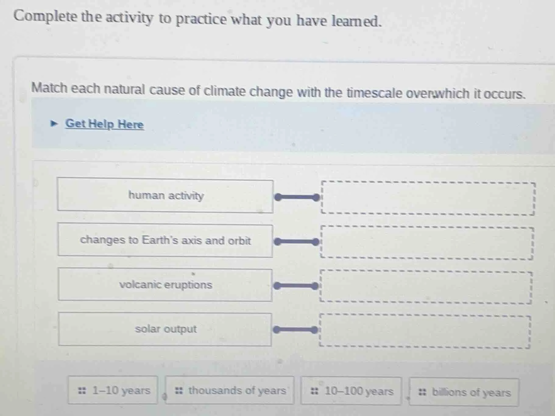 complete the activity to practice what you have learned. match each nat…