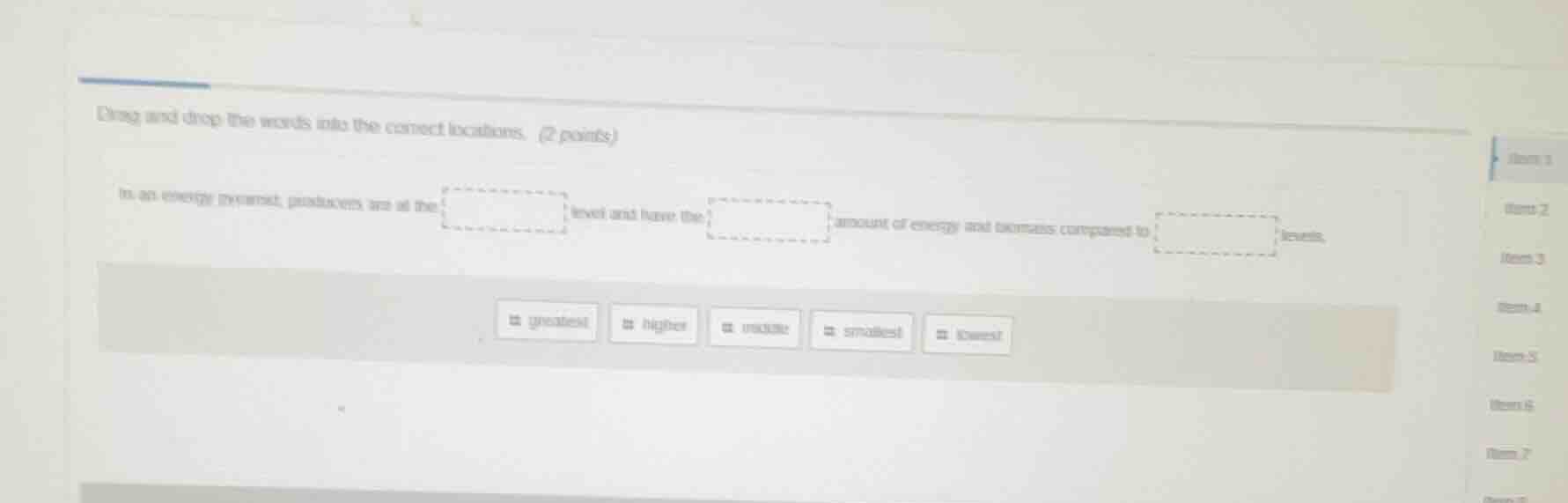 drag and drop the words into the correct locations. (2 points) in an en…