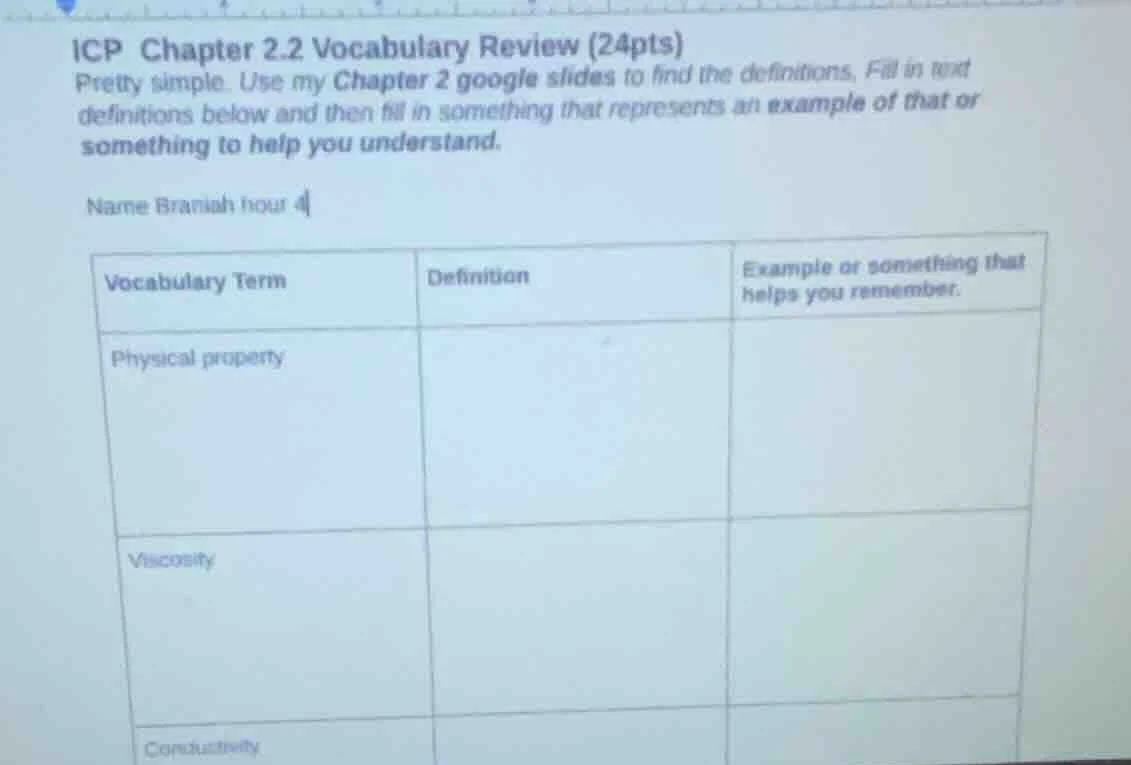 icp chapter 2.2 vocabulary review (24pts) pretty simple. use my chapter…