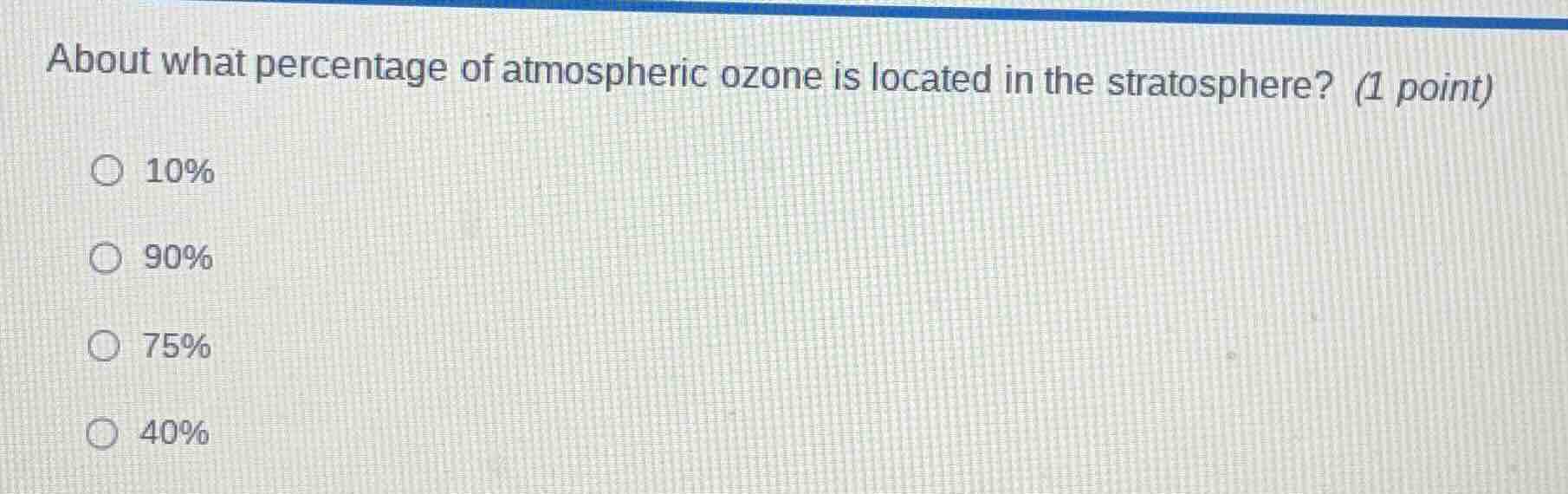 about what percentage of atmospheric ozone is located in the stratosphe…