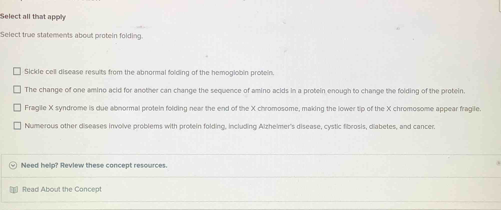 select all that apply select true statements about protein folding. - s…