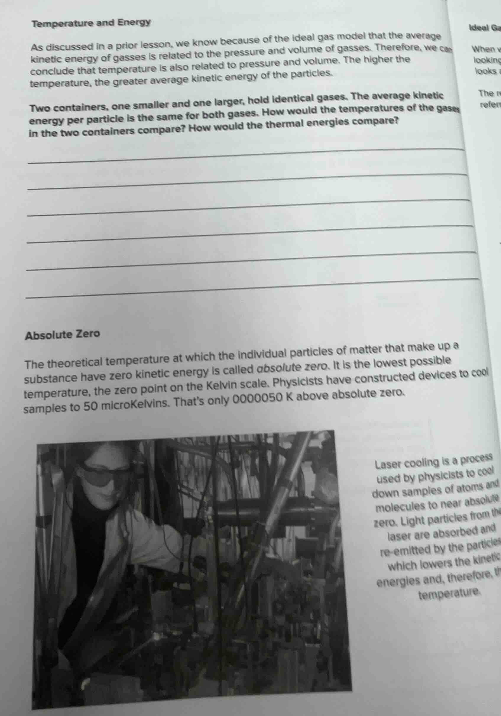 temperature and energy as discussed in a prior lesson, we know because …