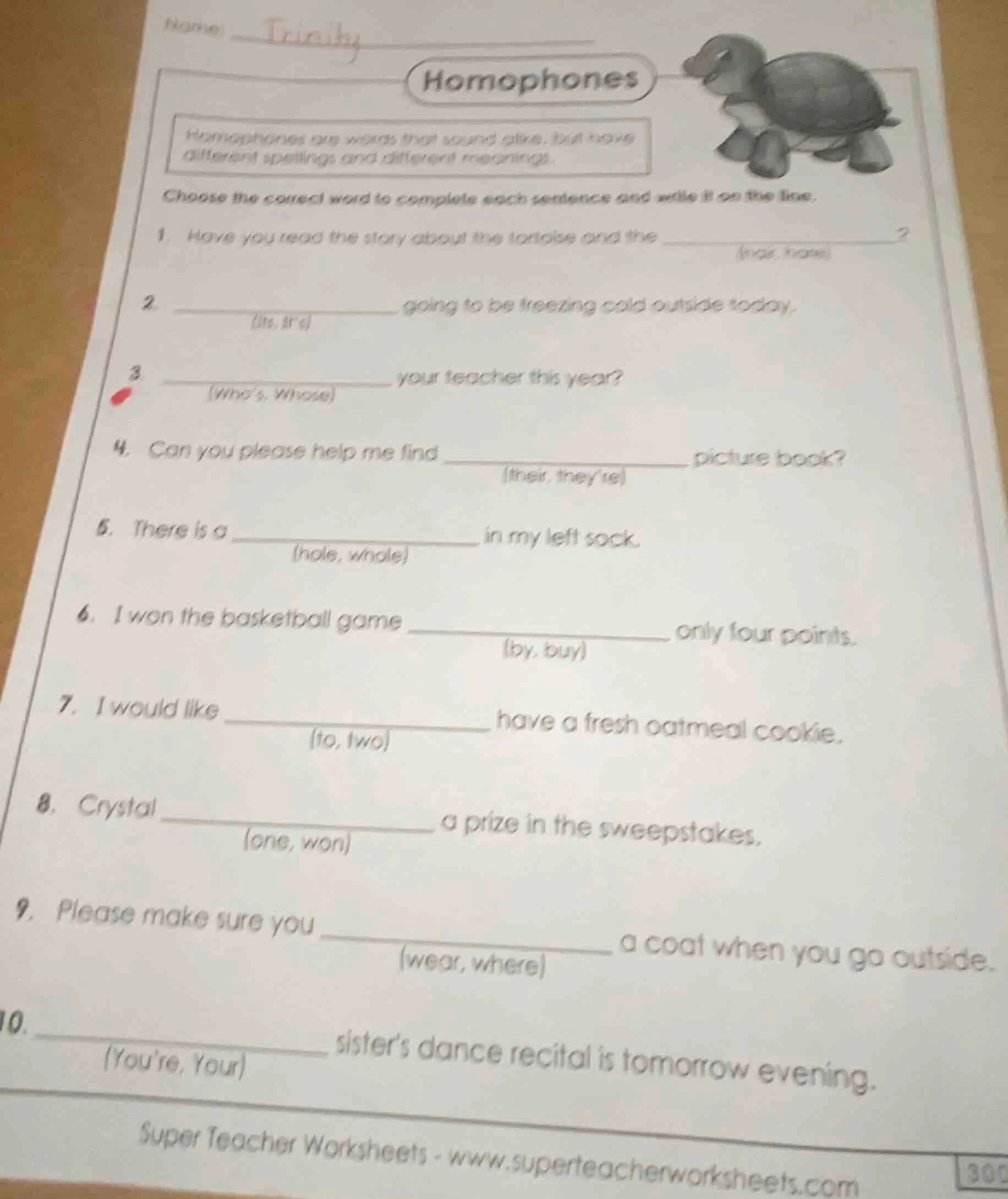 name: trinity homophones homophones are words that sound alike, but hav…