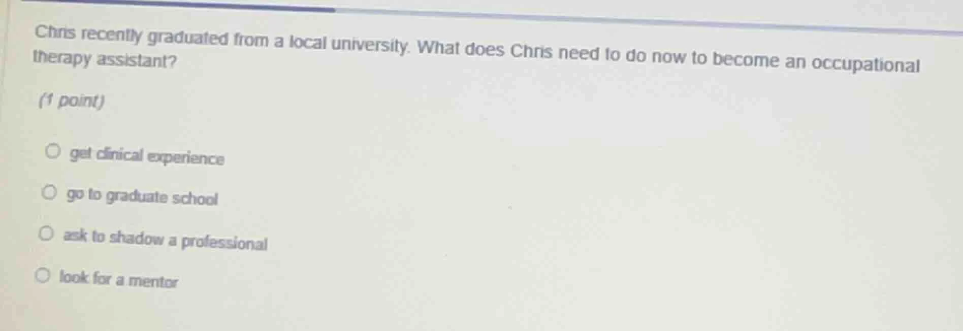 chris recently graduated from a local university. what does chris need …