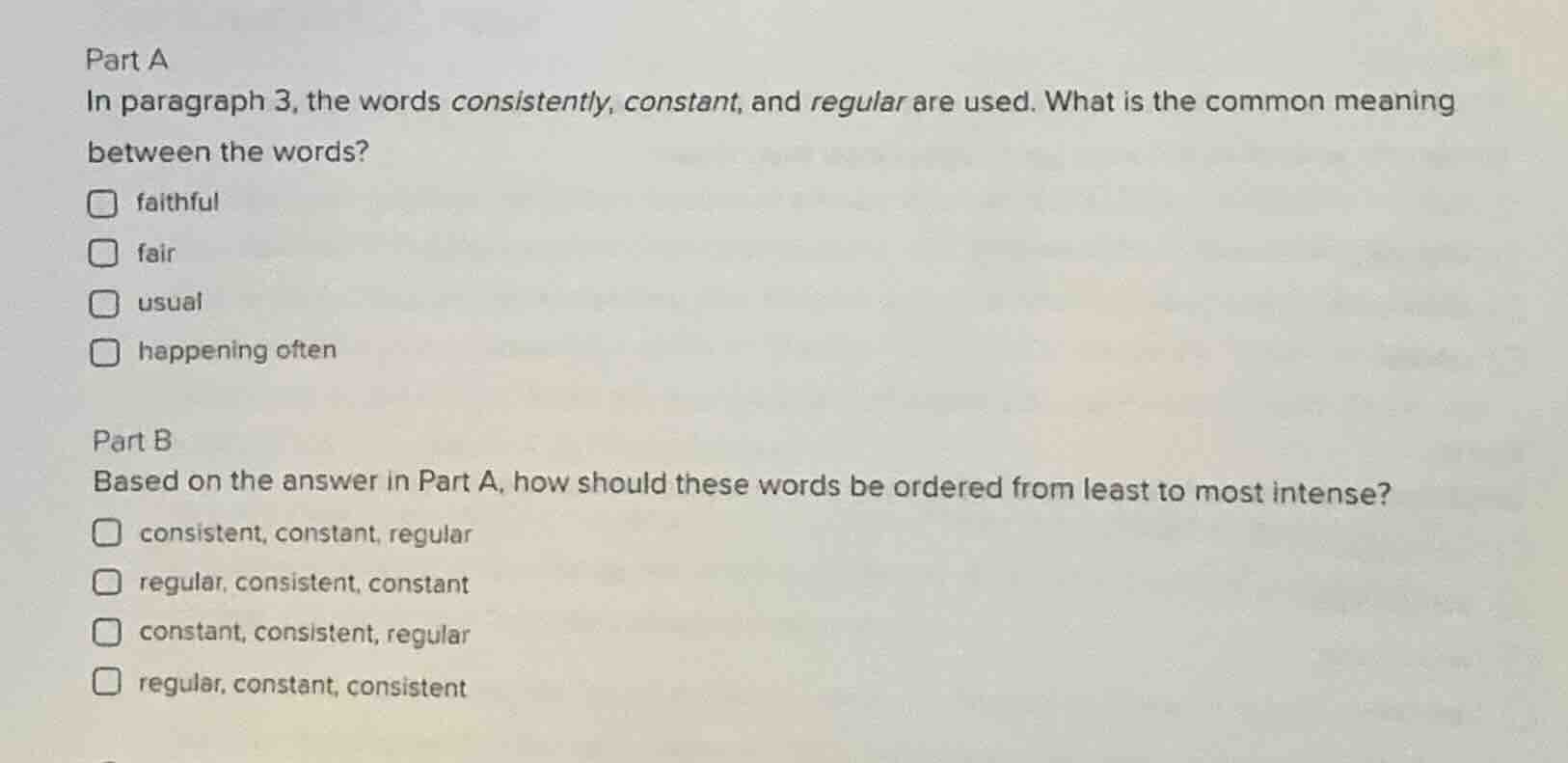 part a in paragraph 3, the words consistently, constant, and regular ar…