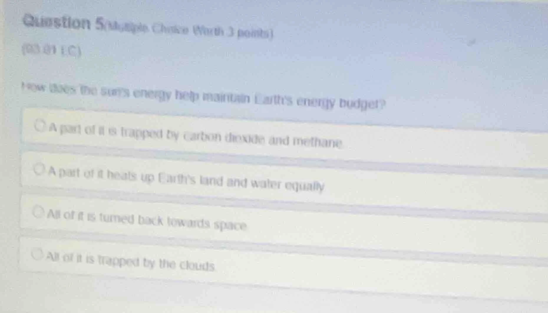 question 5 (multiple choice worth 3 points) (03.01 lc) how does the sun…