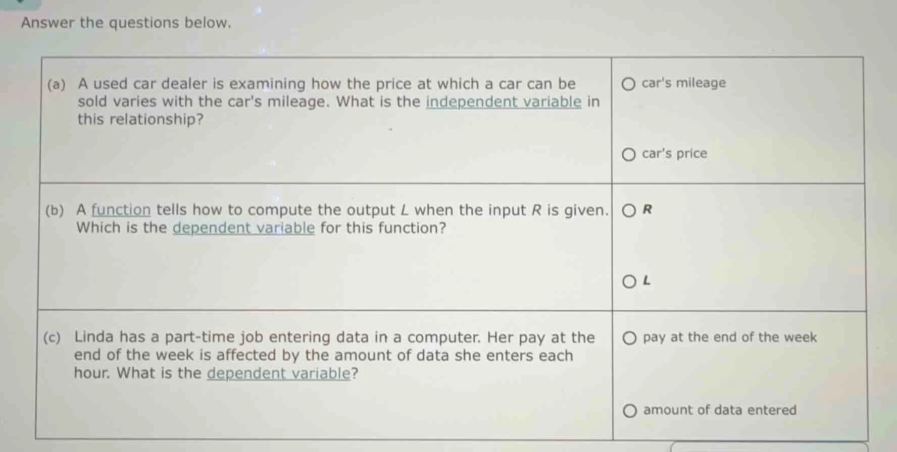 answer the questions below. (a) a used car dealer is examining how the …