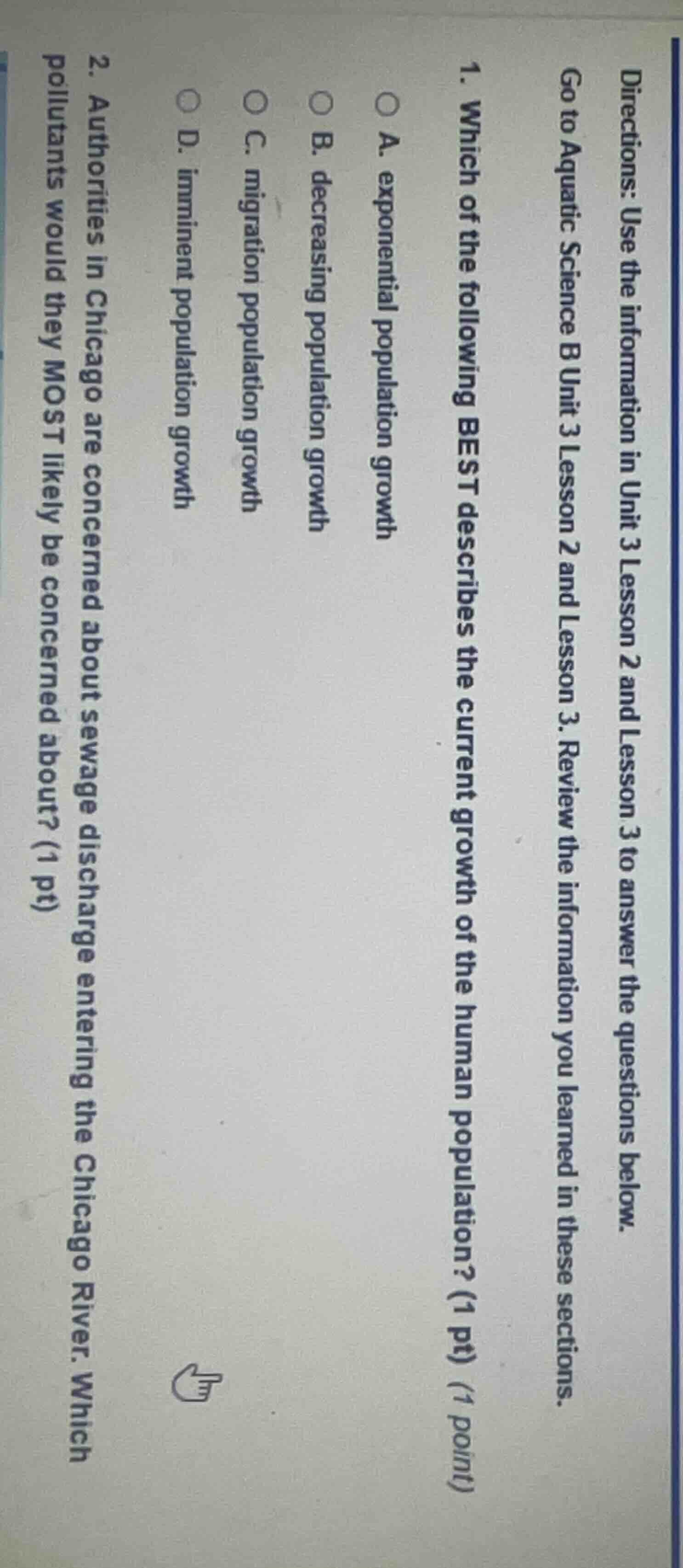 directions: use the information in unit 3 lesson 2 and lesson 3 to answ…