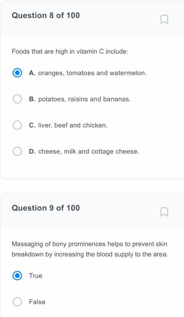 question 8 of 100 foods that are high in vitamin c include: a. oranges,…