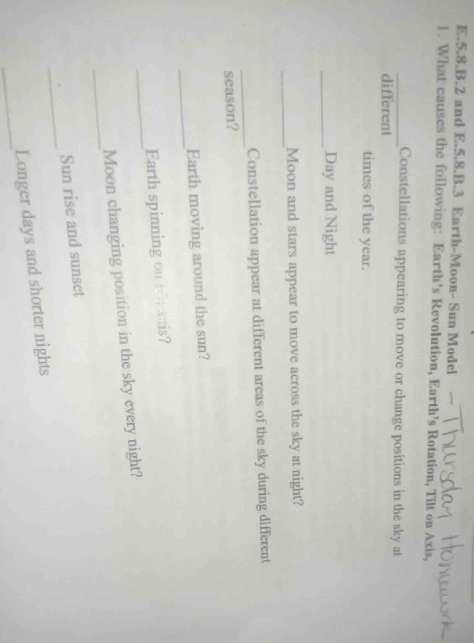 e.5.8.b.2 and e.5.8.b.3 earth - moon - sun model 1. what causes the fol…