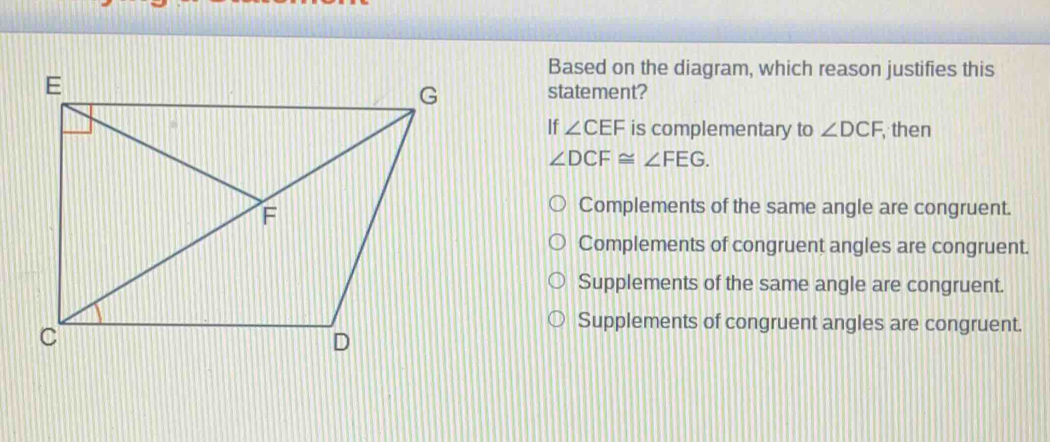 based on the diagram, which reason justifies this statement? if $\\angl…