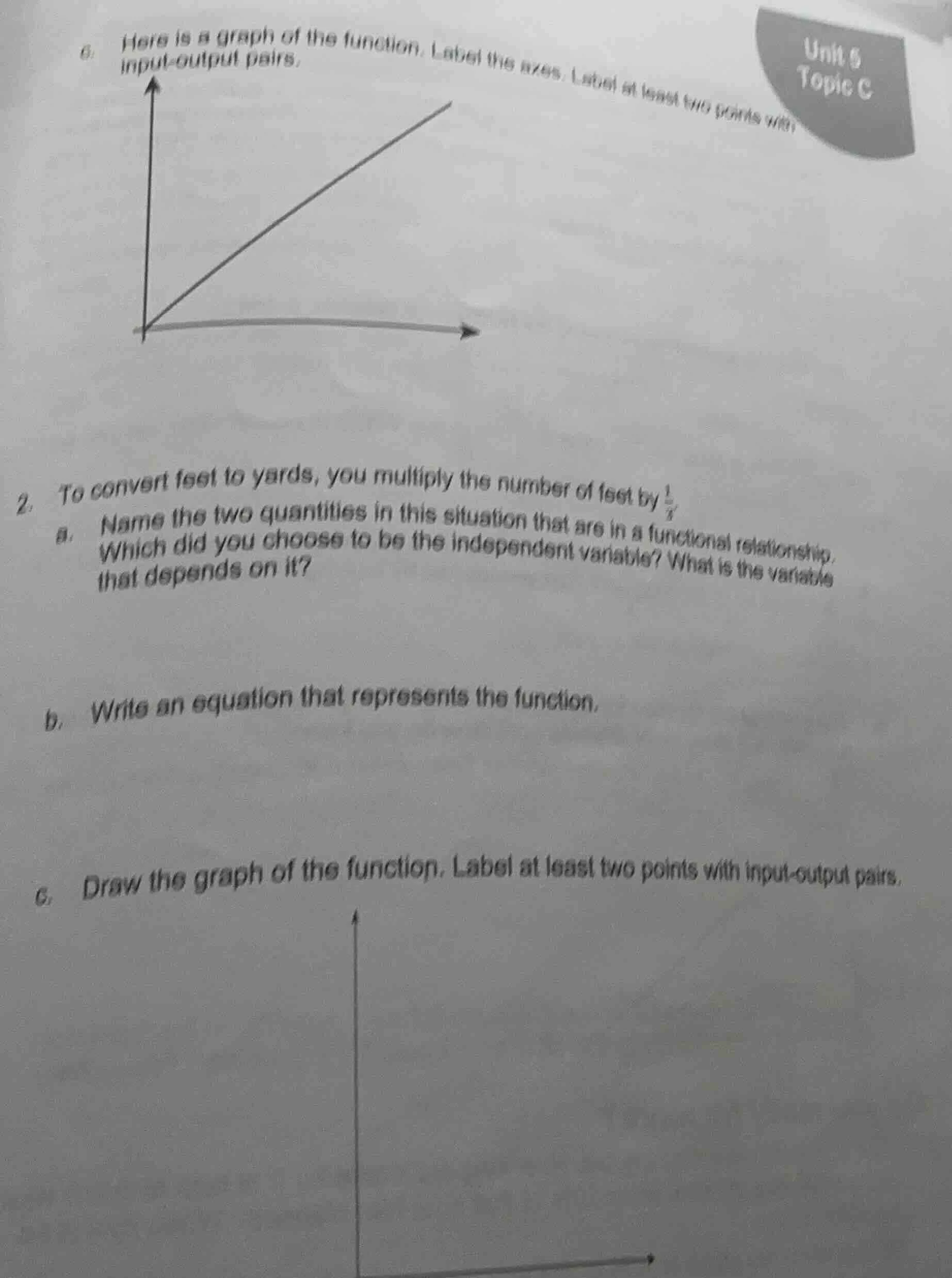 6. here is a graph of the function. label the axes. label at least two …