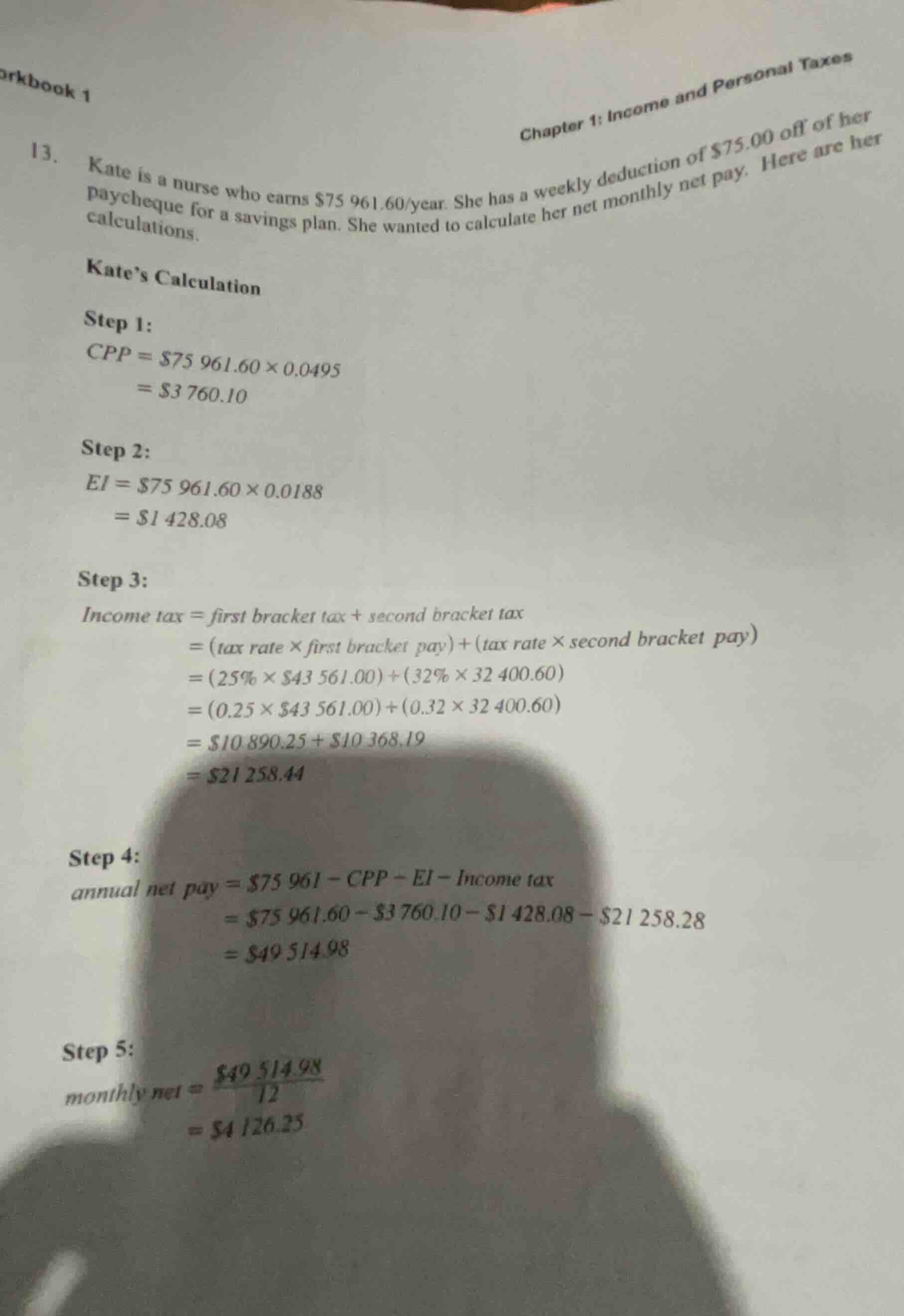13. kate is a nurse who earns $75 961.60/year. she has a weekly deducti…