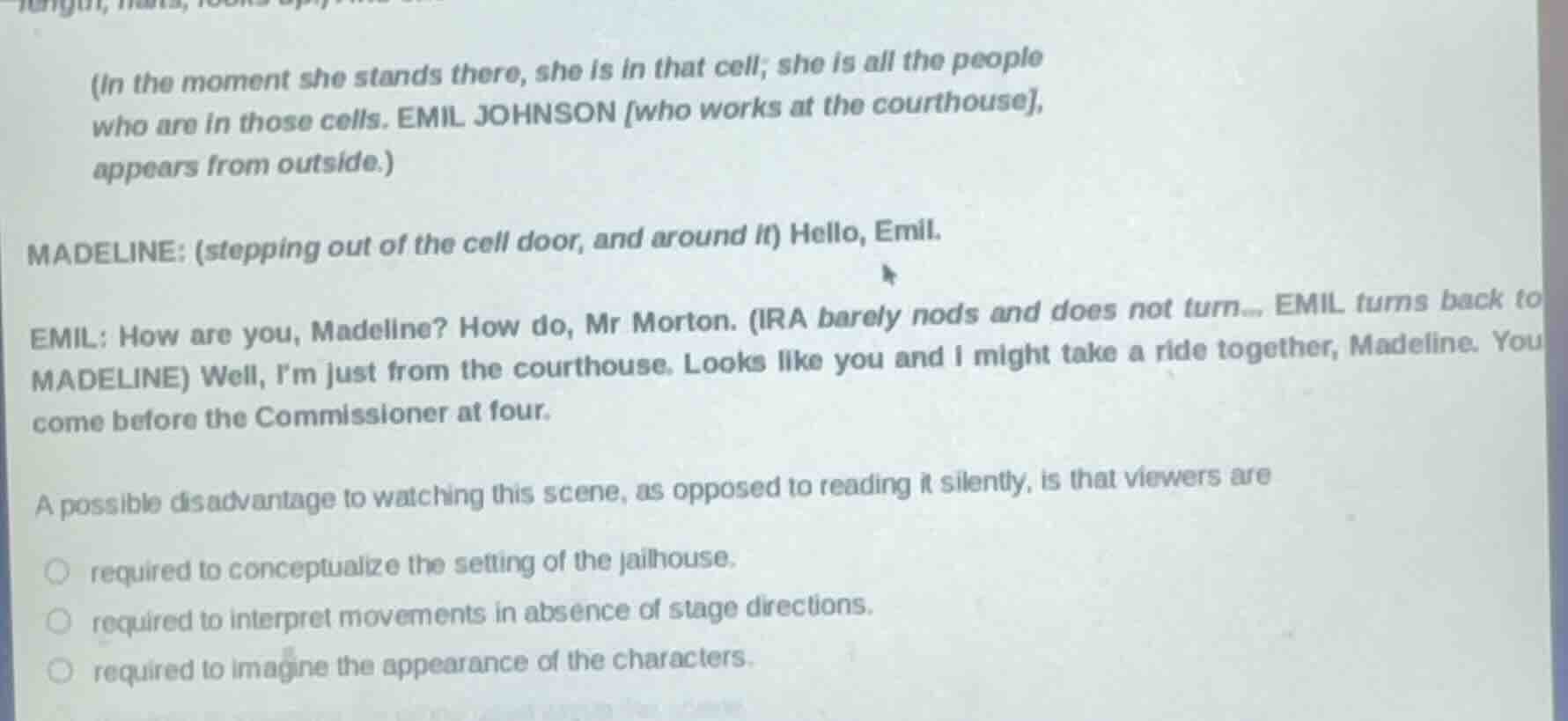 (in the moment she stands there, she is in that cell; she is all the pe…