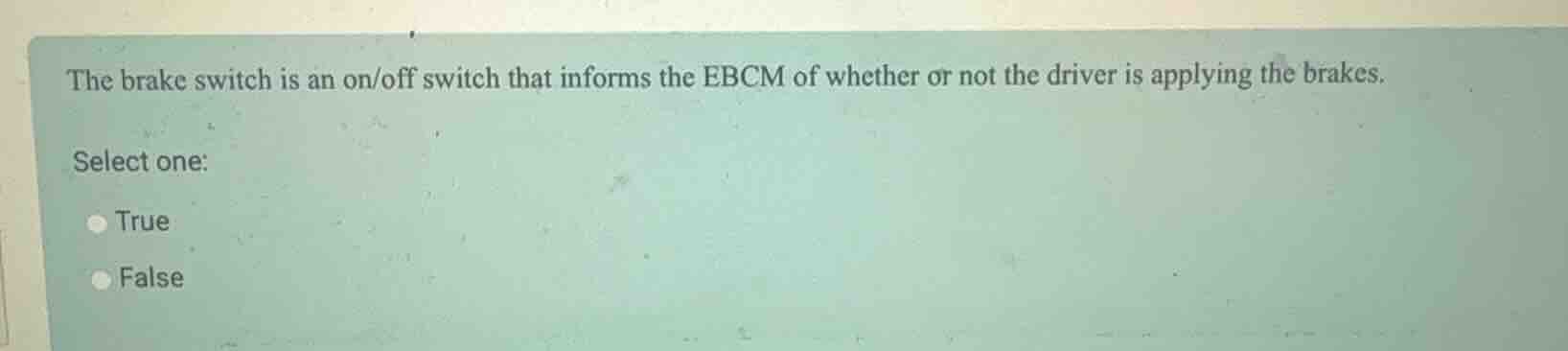 the brake switch is an on/off switch that informs the ebcm of whether o…