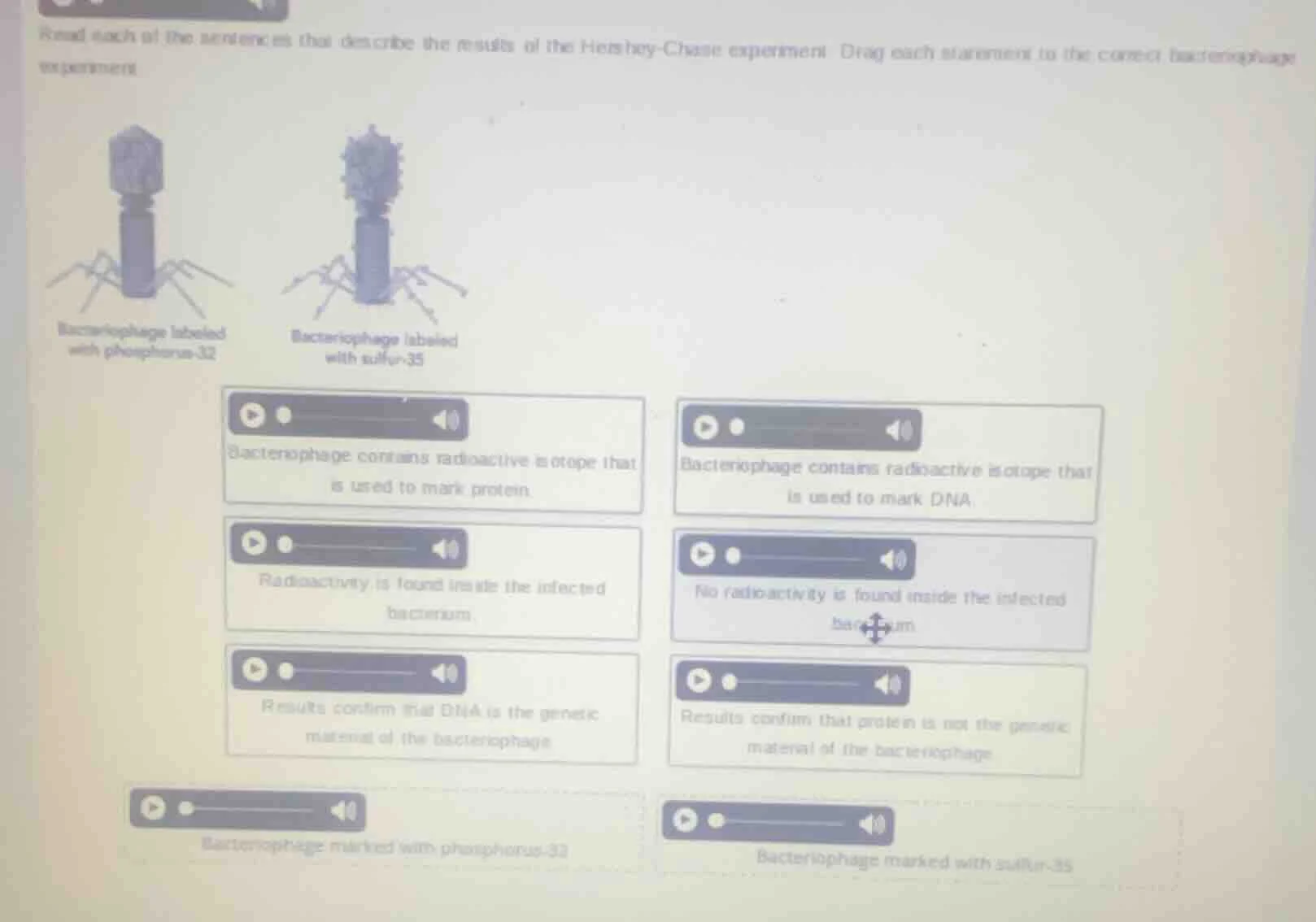 read each of the sentences that describe the results of the hershey - c…