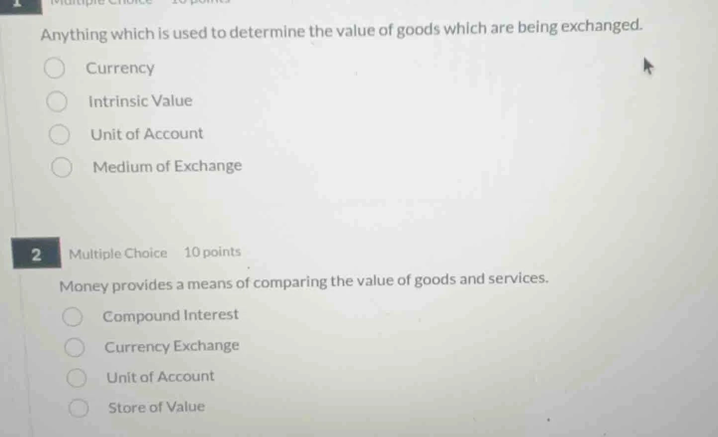 1 multiple choice 10 points anything which is used to determine the val…