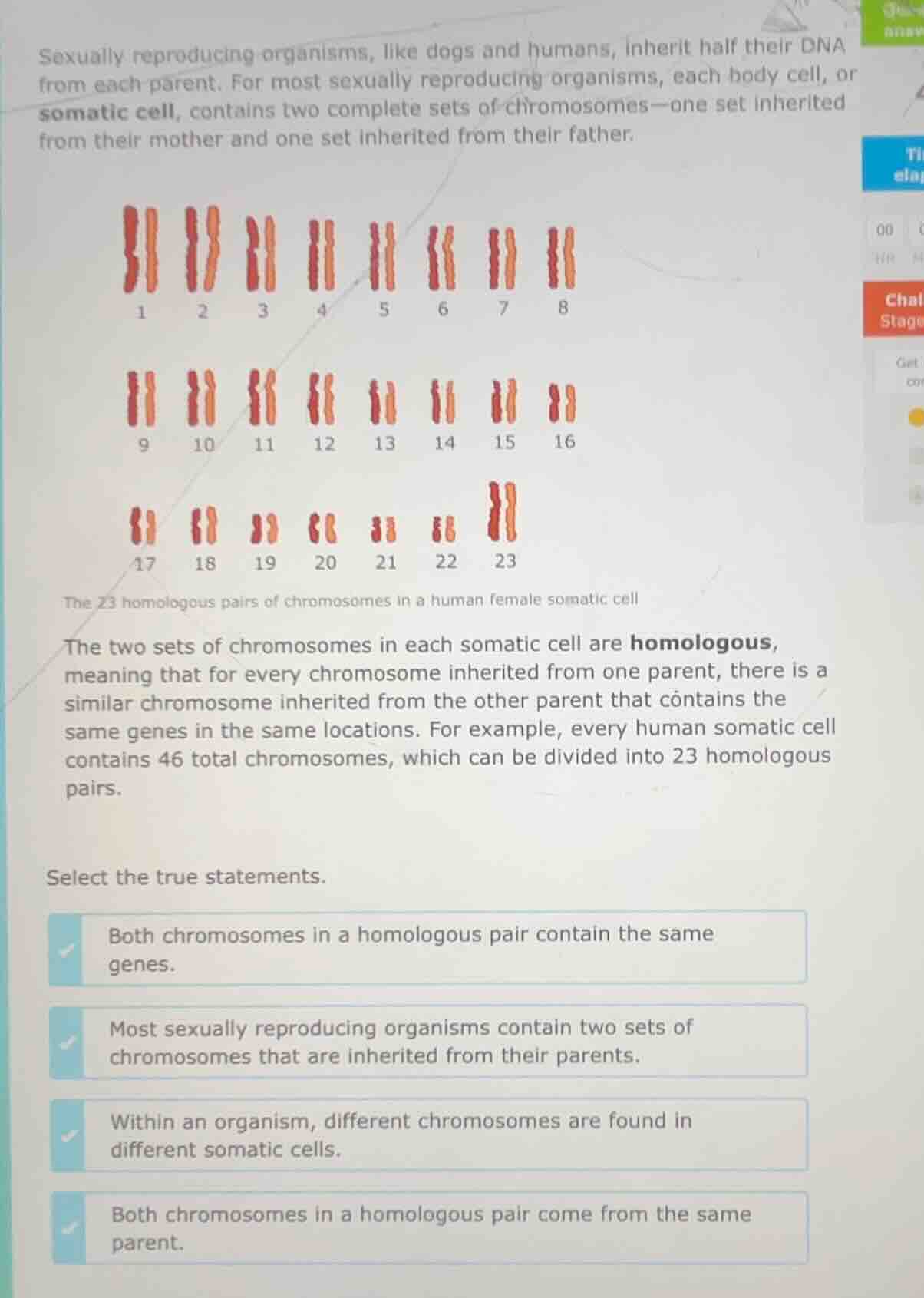sexually reproducing organisms, like dogs and humans, inherit half thei…
