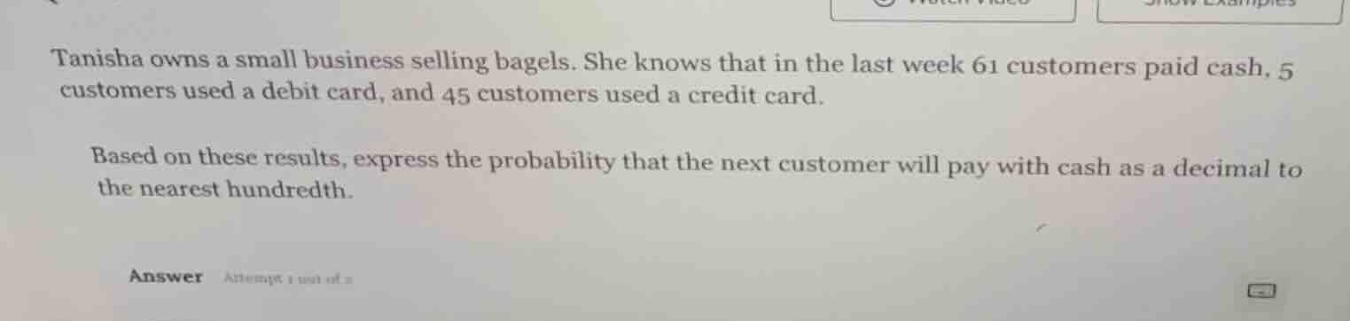 tanisha owns a small business selling bagels. she knows that in the las…