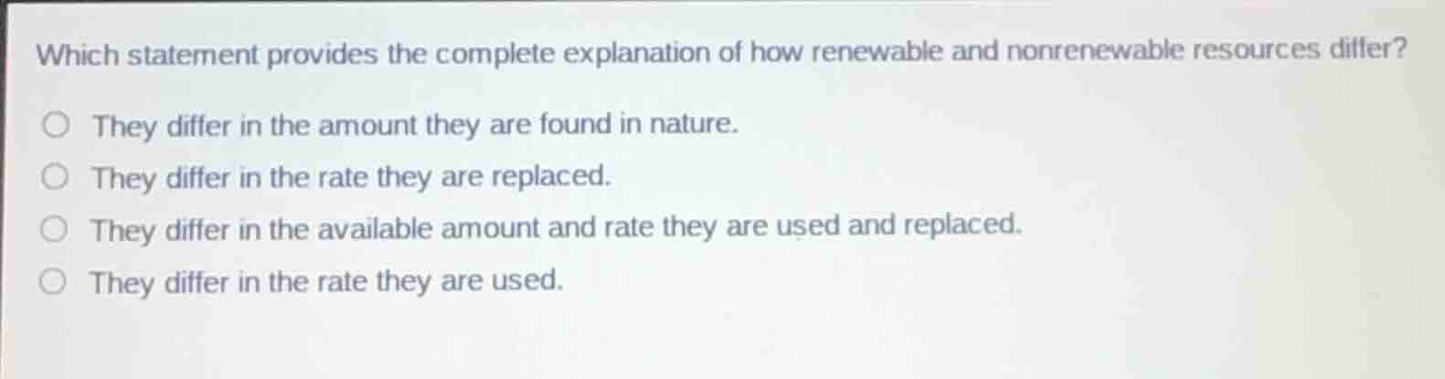 which statement provides the complete explanation of how renewable and …