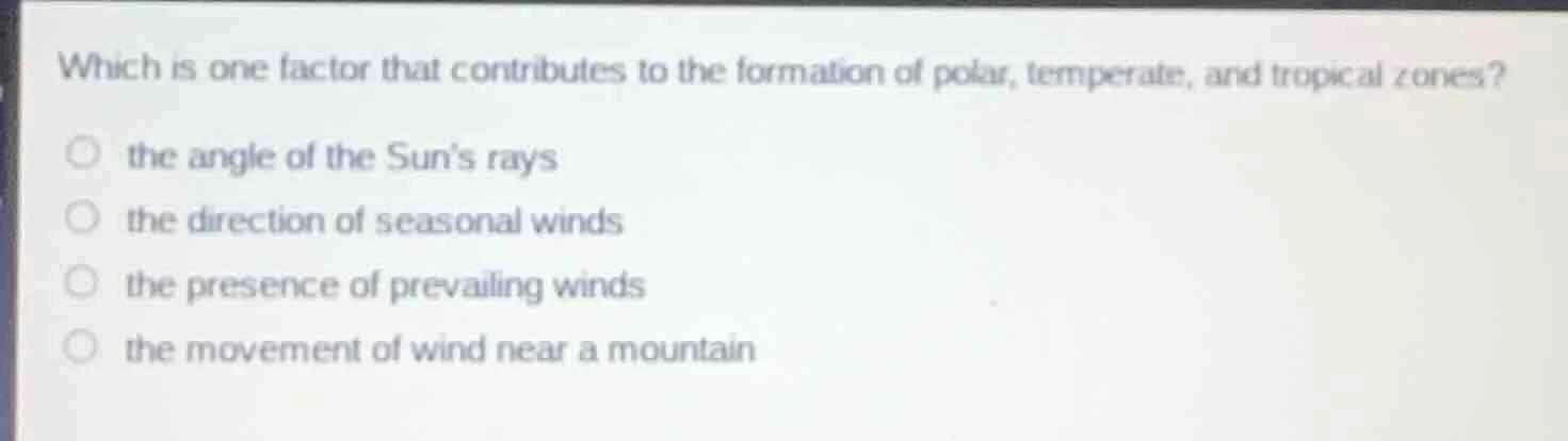 which is one factor that contributes to the formation of polar, tempera…