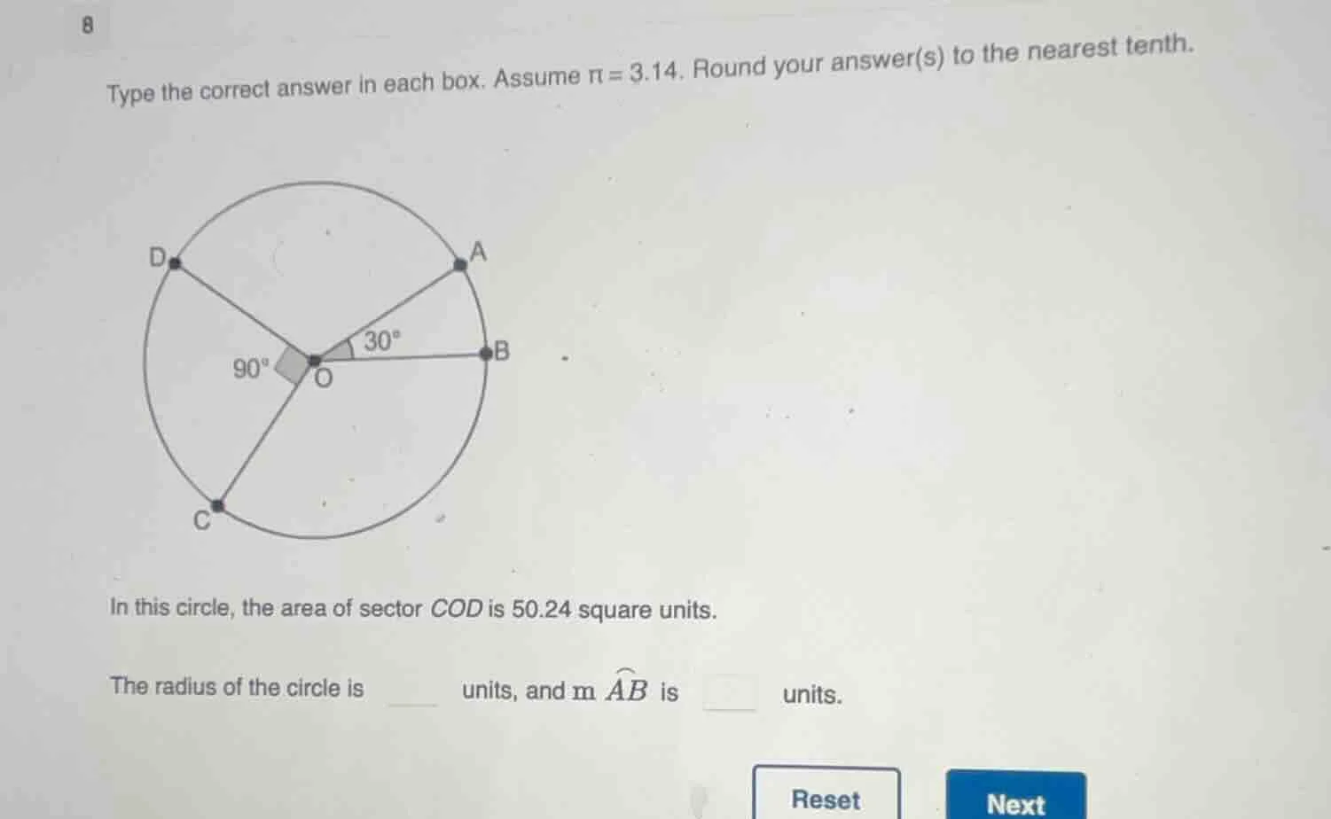 8 type the correct answer in each box. assume π = 3.14. round your answ…