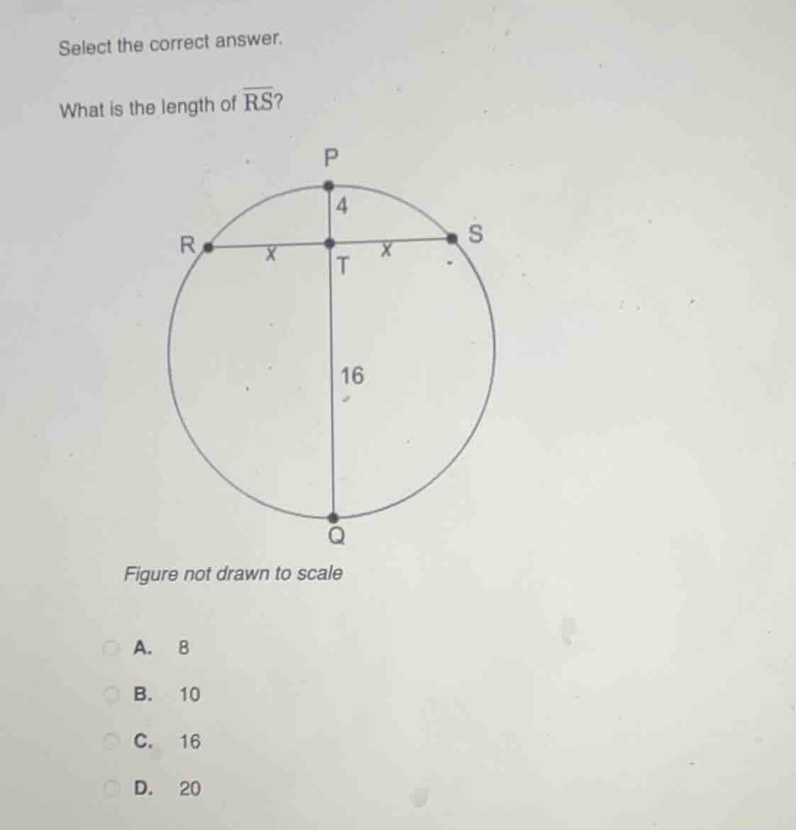 select the correct answer. what is the length of \\(\\overline{rs}\\)? …