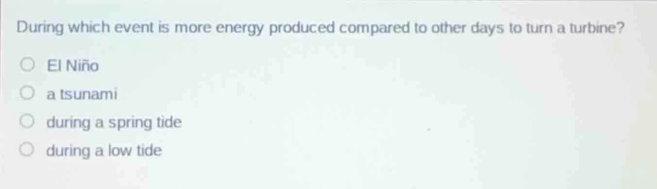 during which event is more energy produced compared to other days to tu…