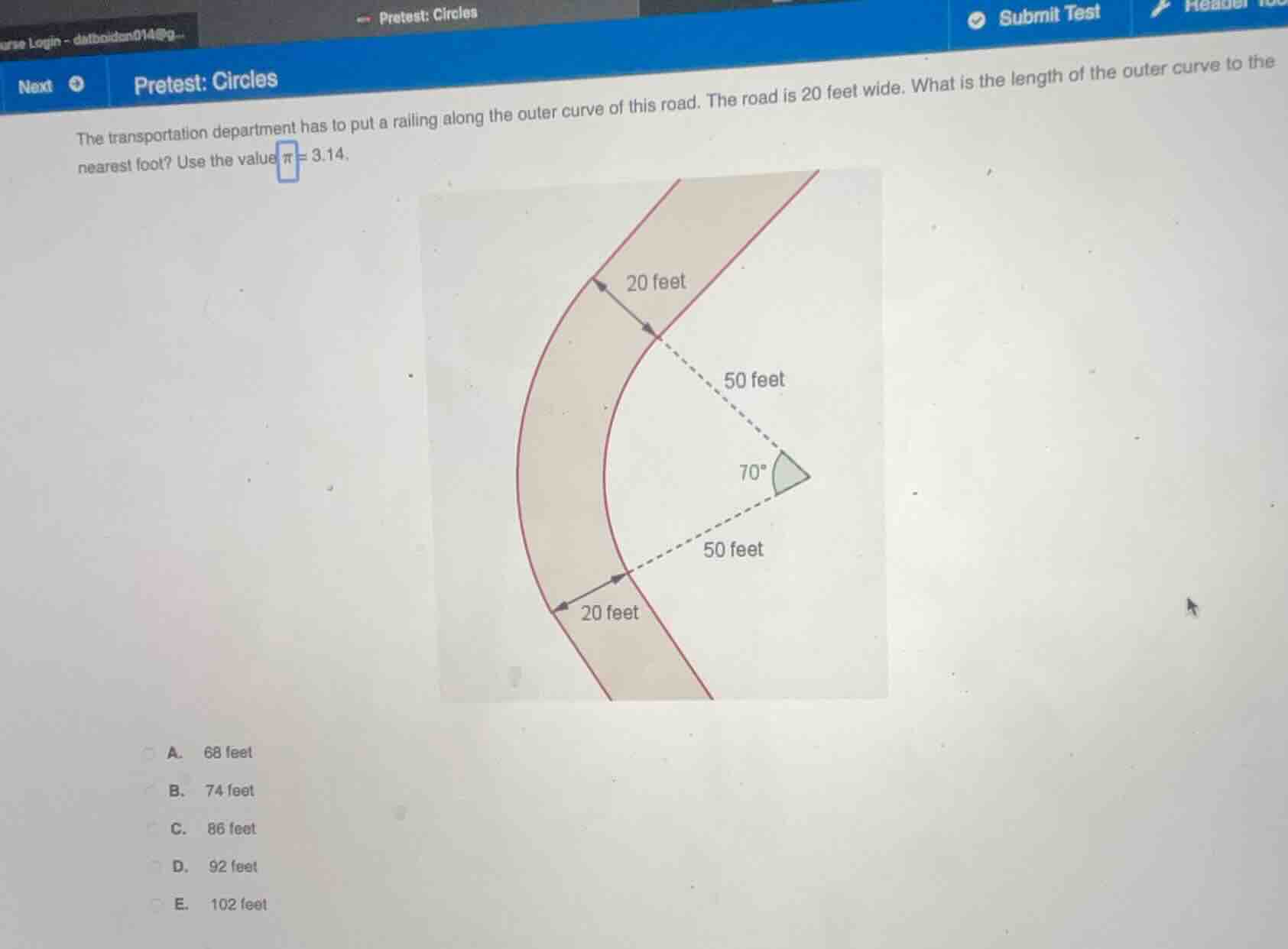 pretest: circles the transportation department has to put a railing alo…