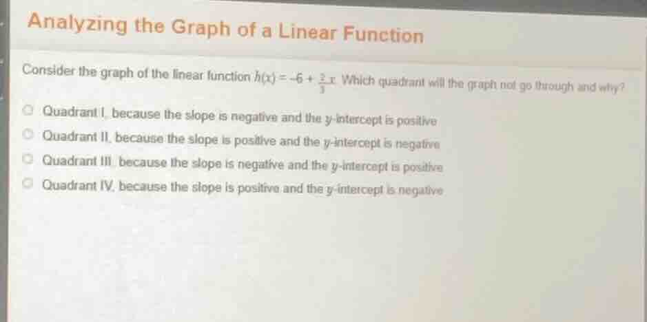 analyzing the graph of a linear function consider the graph of the line…