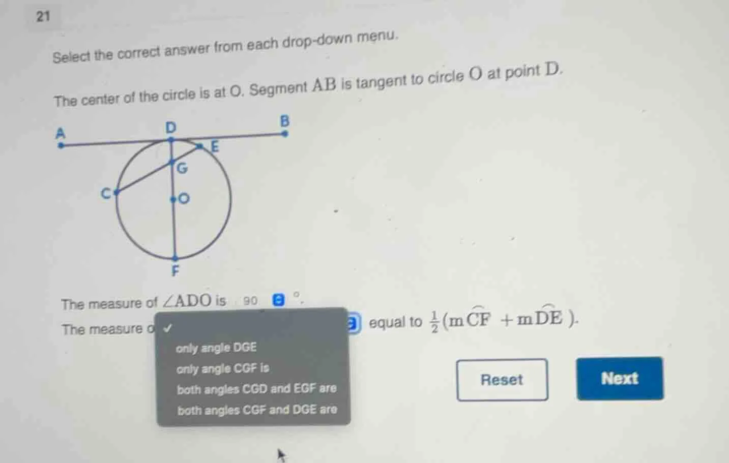 21 select the correct answer from each drop - down menu. the center of …