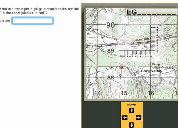 what are the eight - digit grid coordinates for the in the road (circle…