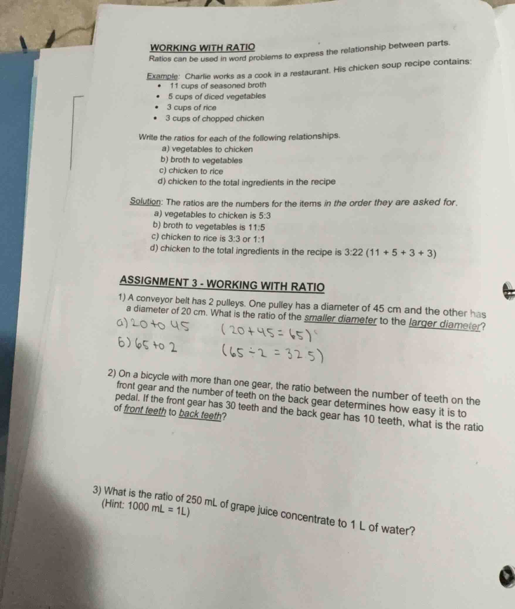 working with ratio ratios can be used in word problems to express the r…
