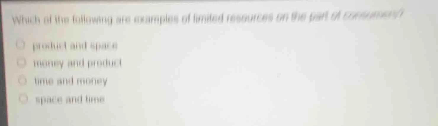which of the following are examples of limited resources in the part of…