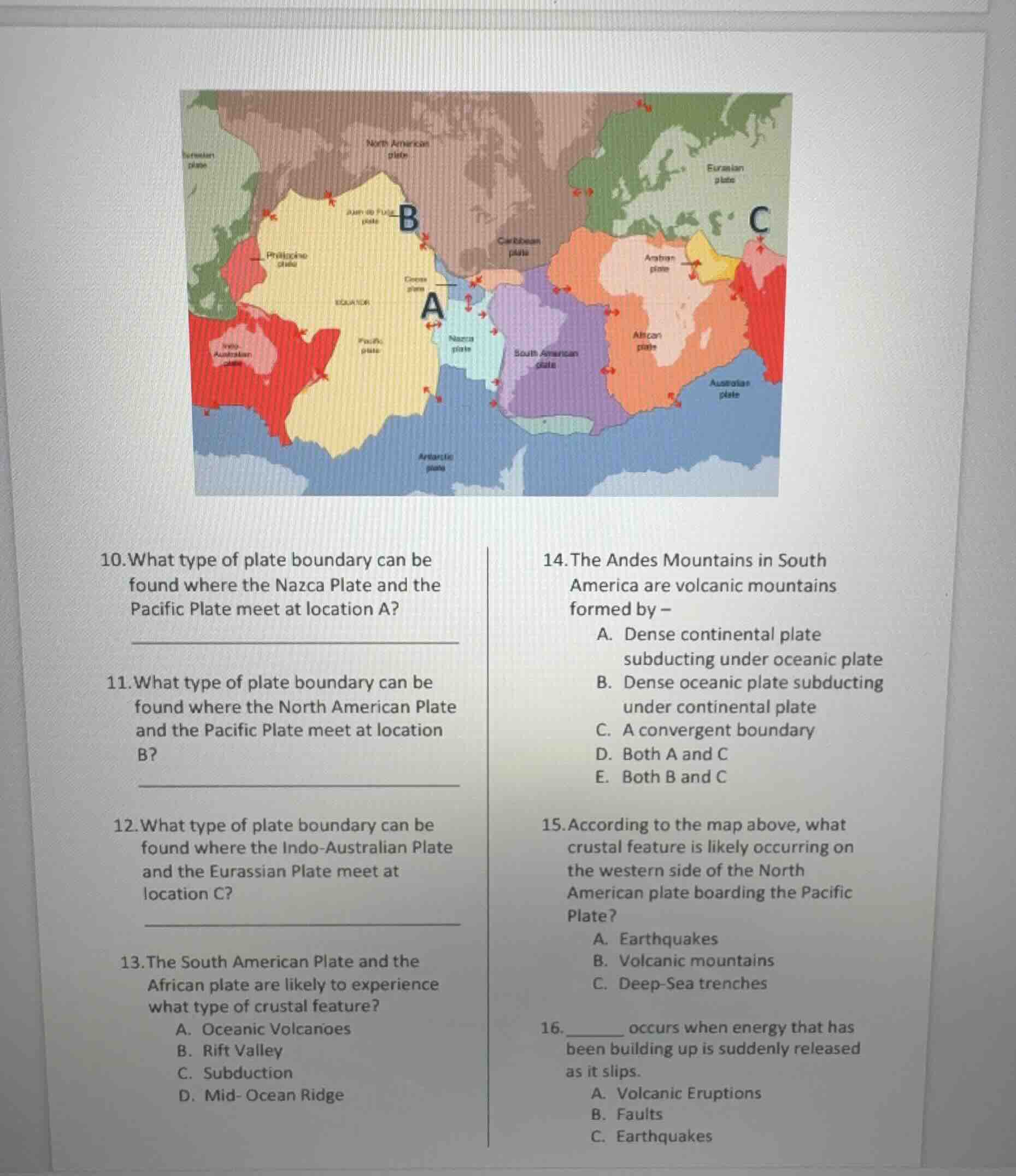 10. what type of plate boundary can be found where the nazca plate and …