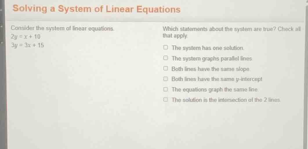 solving a system of linear equations consider the system of linear equa…