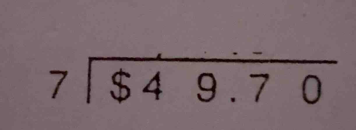 7 \\overline{\\$4 9.7 0}