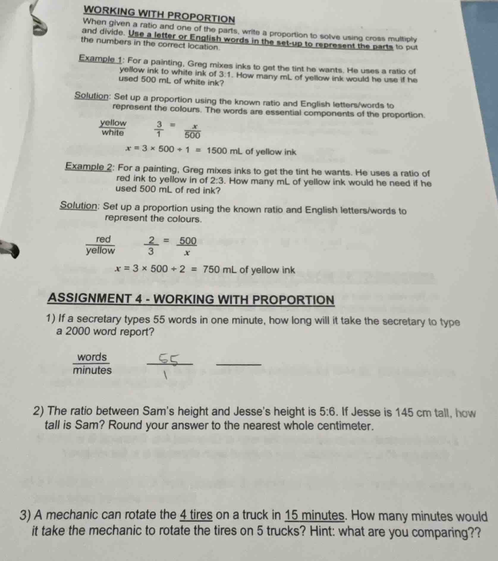 working with proportion when given a ratio and one of the parts, write …