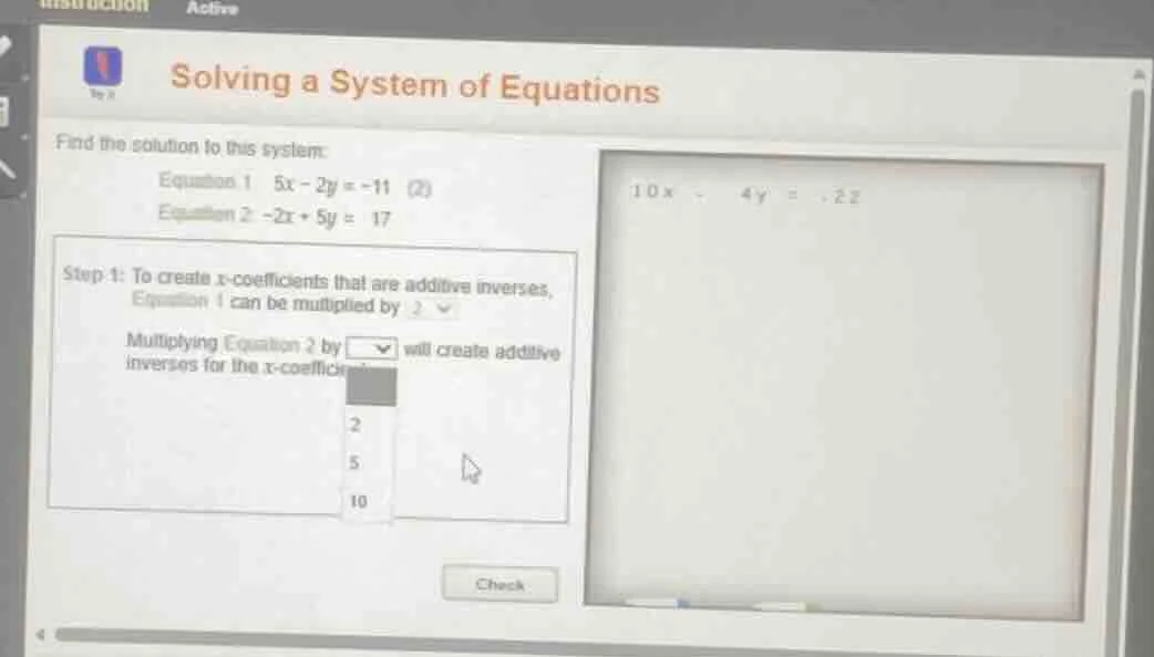 solving a system of equations find the solution to this system: equatio…