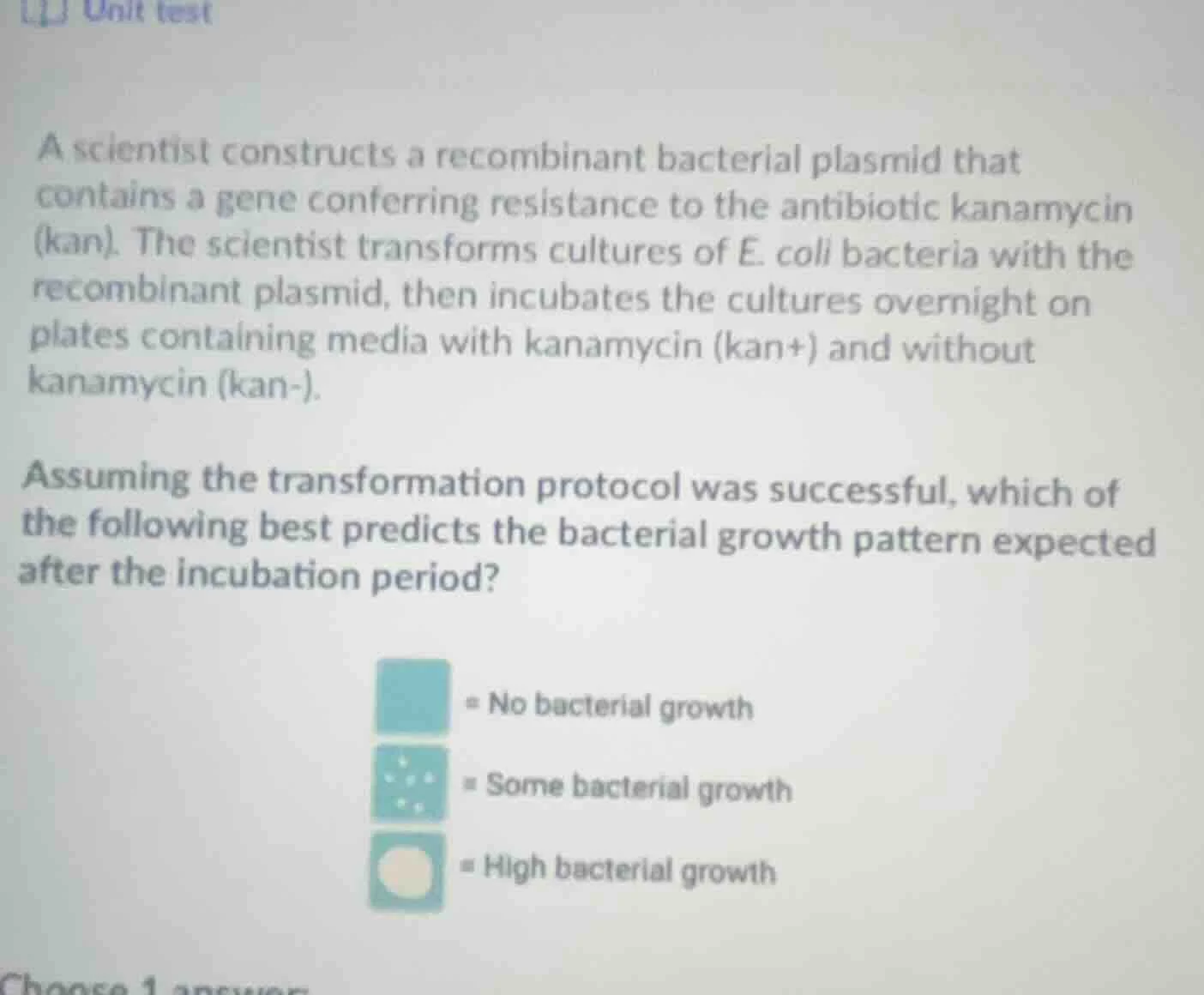 a scientist constructs a recombinant bacterial plasmid that contains a …