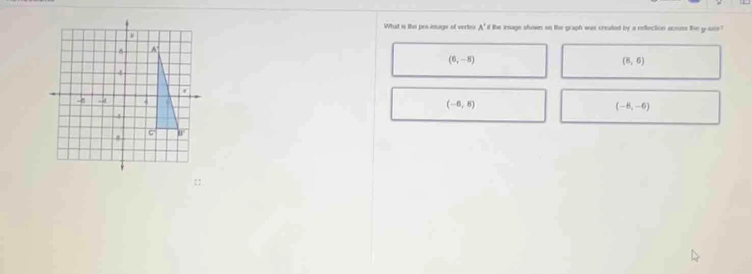 what is the pre - image of vertex a if the triangle shown on the graph …