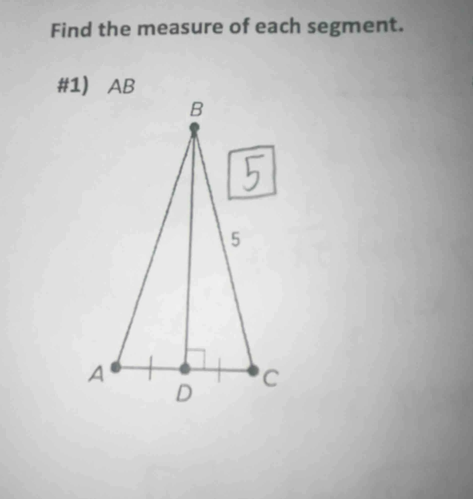 find the measure of each segment. #1) ab