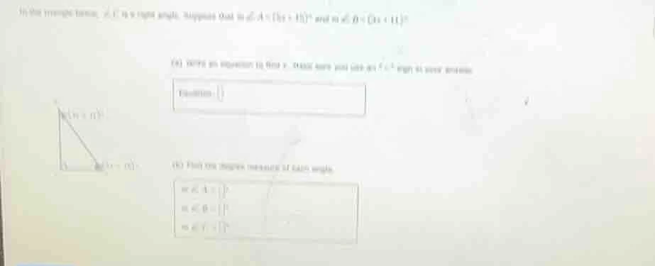 in the triangle below, \\( \\angle c \\) is a right angle. suppose that…