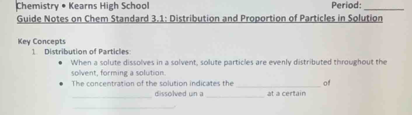 chemistry • kearns high school period: ______ guide notes on chem stand…