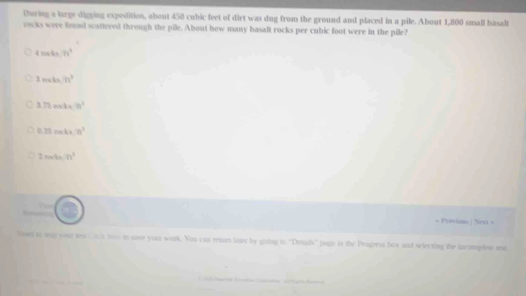 during a large digging expedition, about 450 cubic feet of dirt was dug…