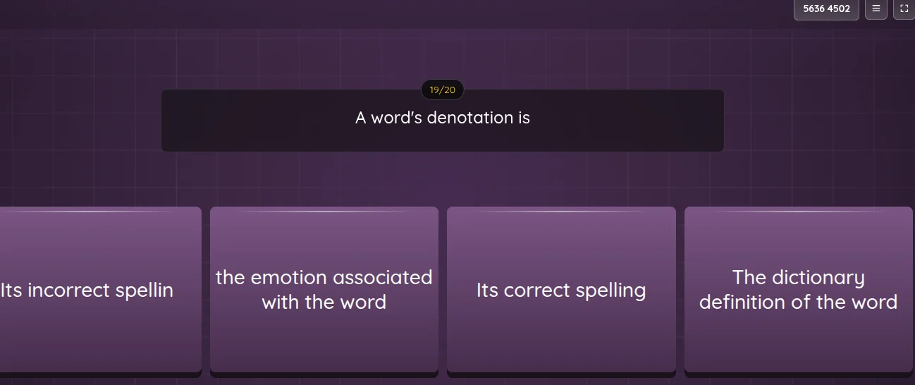 a words denotation is its incorrect spellin the emotion associated with…